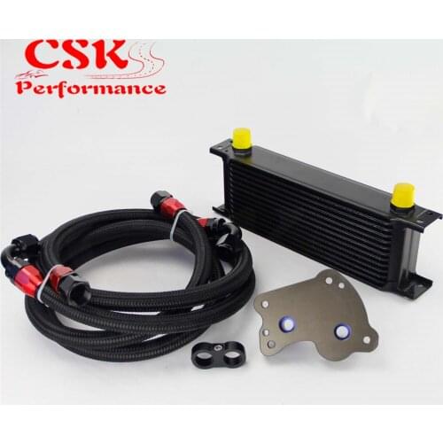 13 Row 248mm AN10 British Oil Cooler Kit Fits For BMW Mini Cooper R53 Supercharger Silver/Black