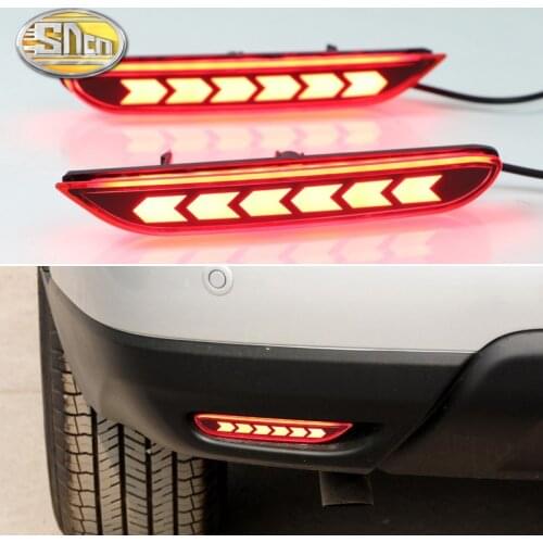 2PCS For Nissan Qashqai 2016 - 2021 2-in-1 Functions Car LED Rear Fog Lamp Bumper Light Auto Brake Light Reflector