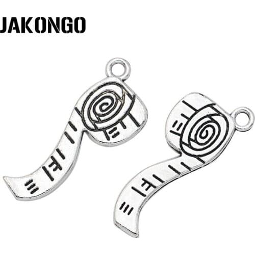 20PCS Antique Silver Plated Tape Measure Charms Pendants for Jewelry Making Bracelet Accessories DIY 27x12mm