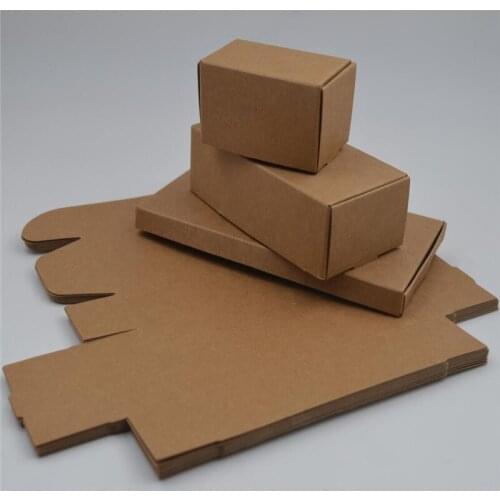 5pcs/lot Blank Kraft Paper Box Packaging Small Cardboard Handmade Soap Gift Box for Wedding Craft Jewelry Candy Box Folding