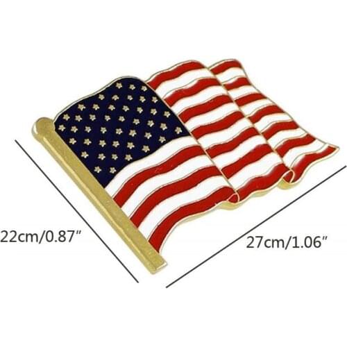 5Pcs Waving American Flag Enamel Lapel Pin Brooch Patriotic Proudly Jewelry A0NF