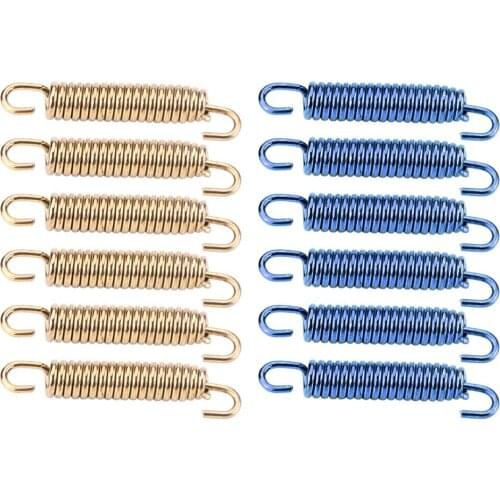 6pcs Stainless Steel Muffler Exhaust Pipe Spring Hooks for Motorcycle Scooter ATV