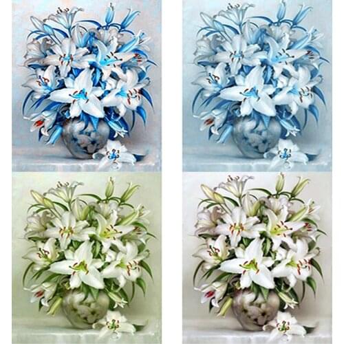 New 5D DIY Diamond Painting Flowers Diamond Embroidery Rhinestones Full Square Round Drill Crafts Scenery Home Decor Art Gift