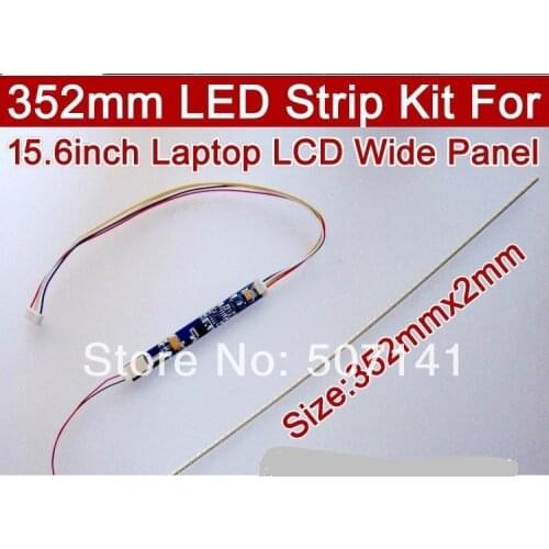 Free ship 10PCS 352mm Adjustable brightness led backlight strip kit,Update 15.6inch-wide laptop LCD ccfl panel to LED backlight