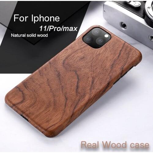 Natural Wooden phone case FOR IPHONE 11 PRO MAX case cover black ice wood ,Walnut, Rosewood