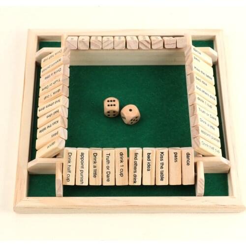 Numbers Board Game Wood Four Sided Set Dice Table Entertainment Board Game Toy for Family Adults Party Indoor Entertainment