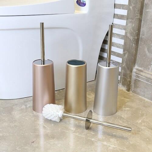 European Simple Modern Style Plastic Toilet Brush Holders Polished Rose Gold Standing Bathroom Accessories Toliet Brushes HY