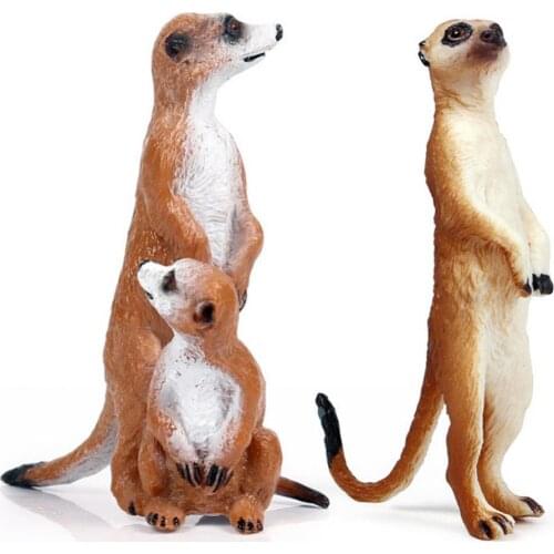 Simulation Cute Small Standing Meerkat Animal Model Wild Animal Action Figure Desktop Ornament Kids Toy Decoration Accessories