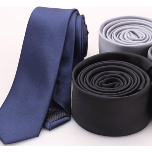 Ricnais Classic Black Red Slim 5cm Solid Ties For Men Skinny Necktie Mens Fashion Casual Neck Tie For Business Wedding Gift