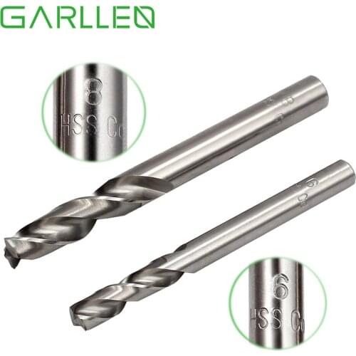 GARLLEN 6/8mm HSS CO Cobalt Spot Weld Drill Bit Electric Drill Metal Hole Grooving Drill Saw Carpenter Bit Kit Woodworking Tool