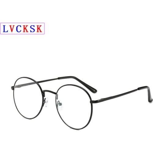 Finished Myopia Glasses Retro Metal Round Frame Women Men Nearsighted Eyeglasses Students shortesighted Blear-eyed Spectacles A3