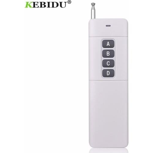 KEBIDU 433MHz Remote Control Universal Annunciator 1000M DC 12V Four Keys Wireless Remote Control + Antennafor Family Car