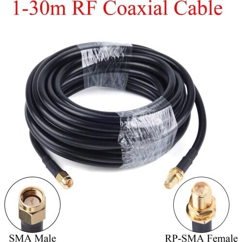 1-30M RG58/50-3 RF Coaxial Cable SMA Male to RP-SMA Female Extension Wire For 4G LTE Cellular Amplifier Signal Booster Antenna