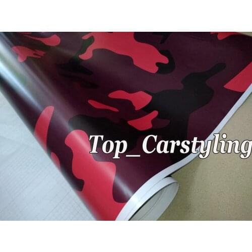 Red Black Large Camouflage Vinyl Car wrap film Camo AUTO truck Body Covers air Bubble Free PROTWRAPS 1.52x10m/20m / 30m /roll