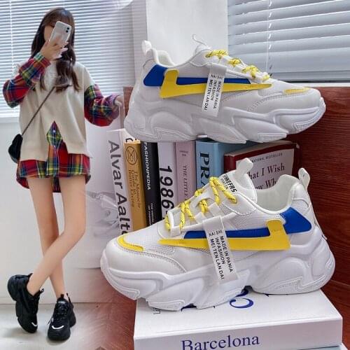 Sneakers Casual Fashion Sports Shoes 2021 Fall New Breathable Non-slip Student Womens Shoes Womens Heightening Running Shoes