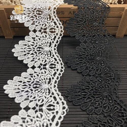 Sewing Embroidery Lace Polyester Yarn Wide 6.5cm DIY Handmade Trim Embroidery Fabric Accessories Lace Collar Water Soluble Lace