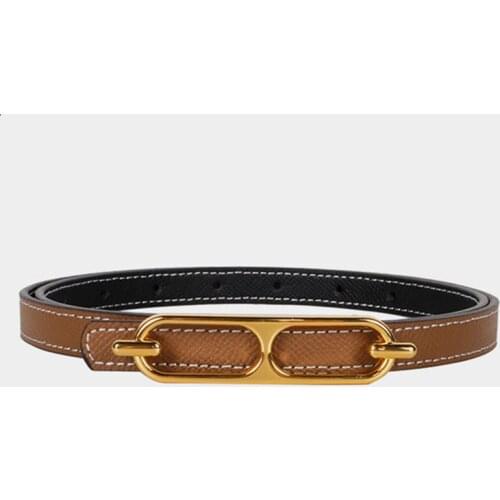 Hot Sale New Luxury Women Genuine Leather H Belts Pig-nose Double-sides Straps Removable Buckle Elegant Waistband 60001