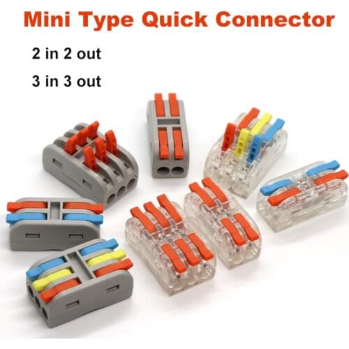 Mini Wire Connectors Conductor SPL 2 3 Pin Push-In Small Cable Terminal Block fast Splitter Led Lighting conector PCT-2-2M 2-3M