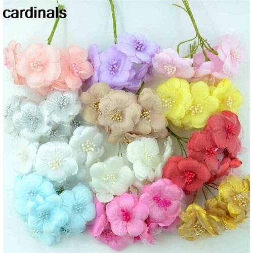 30pcs 5cm Mini Rose Artificial Silk Scrapbooking Corsage Flower Bouquet For Wedding Decoration DIY Wreath Craft Bridal Flower