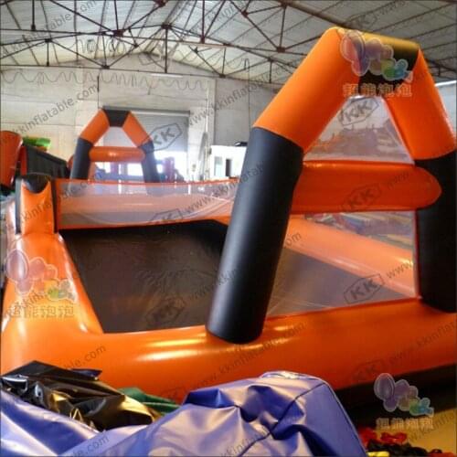Multi Function 0.55mm PVC Tarpaulin Inflatable Sport Pitch Soccer Field With Basketball Hoop