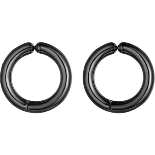 Boniskiss Fashion Non Piercing Stainless Steel Hoop Earrings Ear Clip Ear Buckle Punk Rock Style Circle Round Earring Jewelry