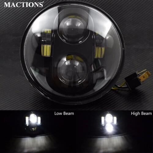 Motorcycle 5.75inch LED Headlight Black 5-3/4" Headlamp For Harley Sportster 883 XL1200CX 16-Up Dyna 94-'17 FXSE 2016-2017