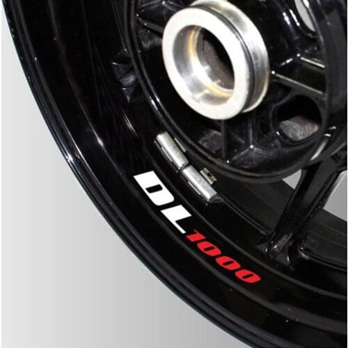 A set of 8pcs high quality Motorcycle Wheel Sticker Decal Reflective Rim Motorcycle logo decal For suzuki dl1000 v strom DL1000