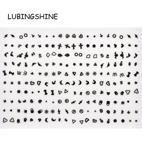 100 Pairs/lot Women Acrylic Black Mix Small Stud Earrings Sets Girl Child Cross Star Mini Earring Jewelry Gift Random Style