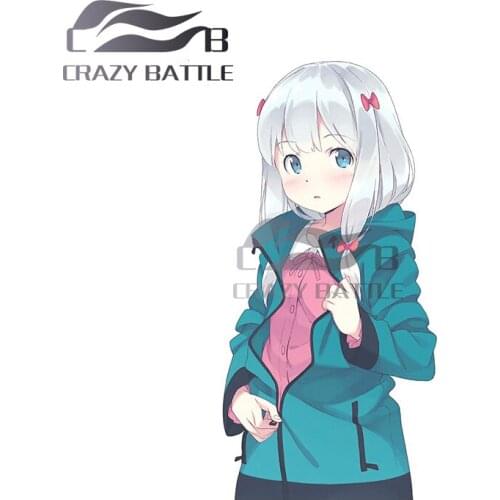 Crazy Battle 13 x 6.6cm Cute Sagiri Izumi Motorcycle Car Stickers Auto Air Conditioner Decal Personality Sticker Decoration