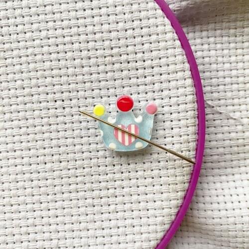 Adorable Crown Needle Minder for Cross Stitch, Embroidery Accessories, Needlework