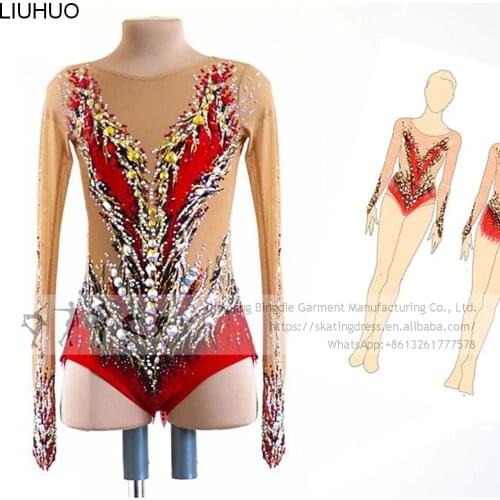 Kids Ice Skating Dress Girls Women Elegant Ombre Rhythmic Dress Competition Performance Dance Adult Dress for Ice Skating