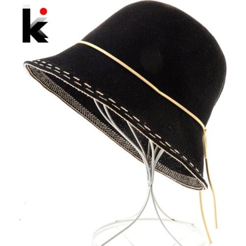 Sun Hat For Ladies Sprint Summer UV Protection Beach Brim Cap Women Floppy Straw Sunbonnet With Bow-knot Foldable Travel Hats