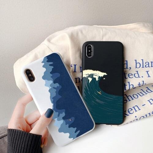 Sea Wave Sunrise Phone Case for iphone X XS MAX XR 6s 7 8 Plus SE 2020 11 12 Pro Max Sunset Back Soft Silicone Cover Funda Shell