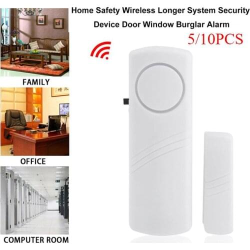 5pcs/10pcs Door Window Wireless Burglar Alarm with Magnetic Sensor Home Safety Wireless Longer System Security Device