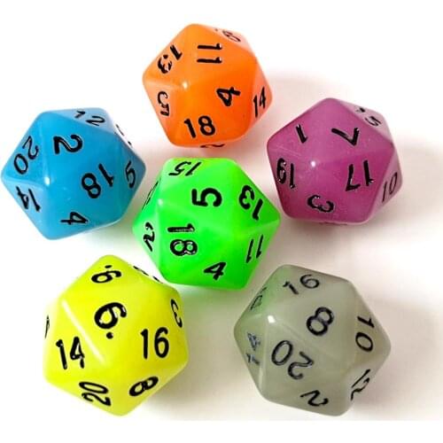 Rollooo Glow RPG Dice Rich Colors D20 Dice for Rpg Dungeons & Dragon 20 Faces Games Dices
