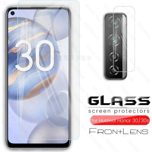 Honor 30i glass 2in1 camera lens protective glass for Huawei honor 30s 30 i honor30 s glass safty honor30s screen protector film