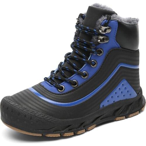 Winter Kids Boots Children Shoes For Boys Boots Girls Shoes Plush Lining Warm Leather Mid-Calf Anti-slippery Fashion botas nino