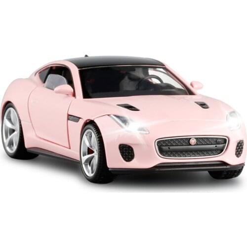 1:32 Scale Classic Alloy F-TYPE Toy Car Metal Diecast Model Sound And Light Pull Back Toys For Boy Birthday Gifts V300