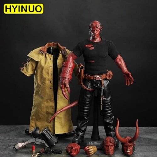 1/6 Scale Hellman HellBoy With 3 Headsculpt Suit Action Figure Set Sculpt Model 12' Full Set Action Figure Dolls Toys