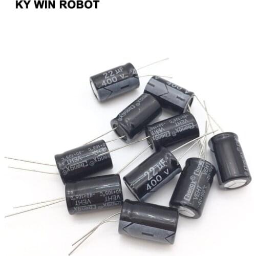 Free shipping 10pcs 22UF 400V Electrolytic Capacitor 400V 22UF Aluminum Electrolytic Capacitor 13X20mm