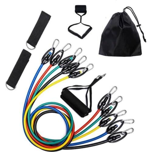 11Pc Pull Rope Fitness Set Muscle Training Band Gym Resistance Elastic Yoga Fitness Gym Dumbbell Rope High Bearer Pull Line