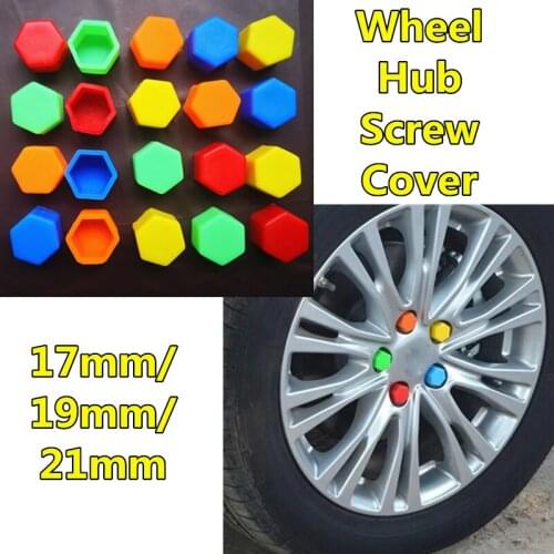 20pcs Car-styling Wheel Hub Screw Cover Environment Friendly Silicone Material For Universal Tire 17mm 19mm 21mm Soft Hub Caps