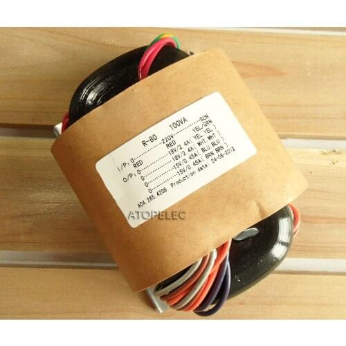 220V 100W R-Core Transformer 18V+18V 15V+15V for Audio Amplifier Preamps AMP R Core