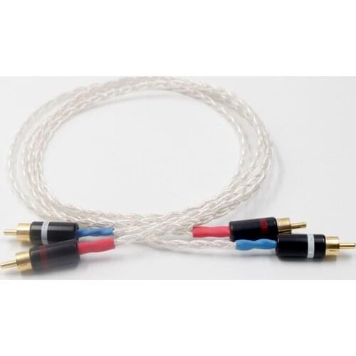3AG OCC Silver Audio Cable Hifi RCA Interconnect Cable With Gold Plated Plug for Amplifier CD Player