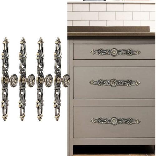 4Pcs European Retro Bronze Round Handle Cabinet Single Hole Pull Zinc Alloy Furniture Handle Home Decor