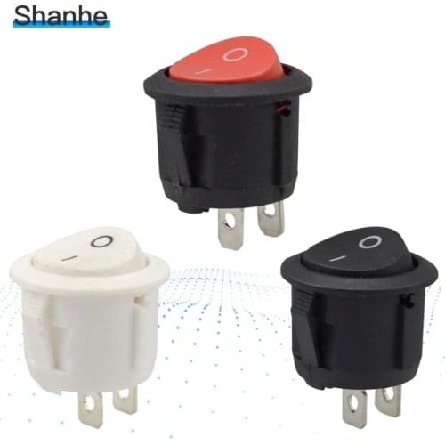 5pcs Round Boat Rocker Switches Black/Red/White 2 Pin ON-OFF Rocker Switch