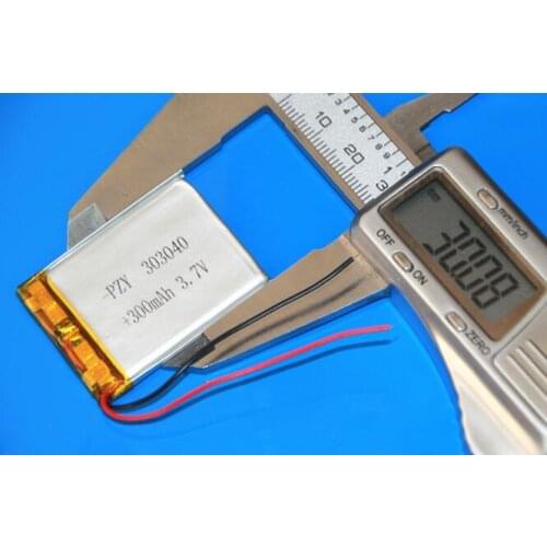 Free shipping 2pcs/lot 303040 3.7v 300mAh battery lithium polymer li-po rechargeable battery for MP3 MP4 speaker drive recorder
