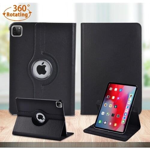 For Apple IPad Air 4 10.9 2020 /Pro 11 2018 1st Gen /Pro 11 2020 2nd Gen PU Leather 360 Rotating Automatic Wake-Up Tablet Case