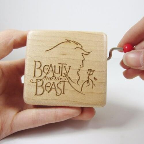 Handmade Smilelife Wood Beauty and the Beast music box cool brand gifts for birthday wedding Christmas new year free shipping