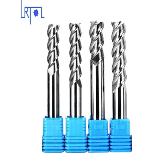 Hrc55 3Flutes 4 6 8 10 12 14 16 18 20mm flat square length end mill for Aluminum Spiral Bit Milling Tools Carbide CNC End mill
